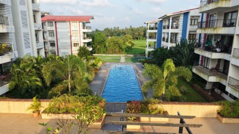 Drone view over the pool