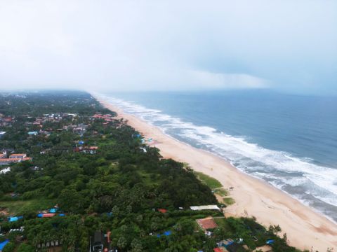 The coastline at Baga from the air